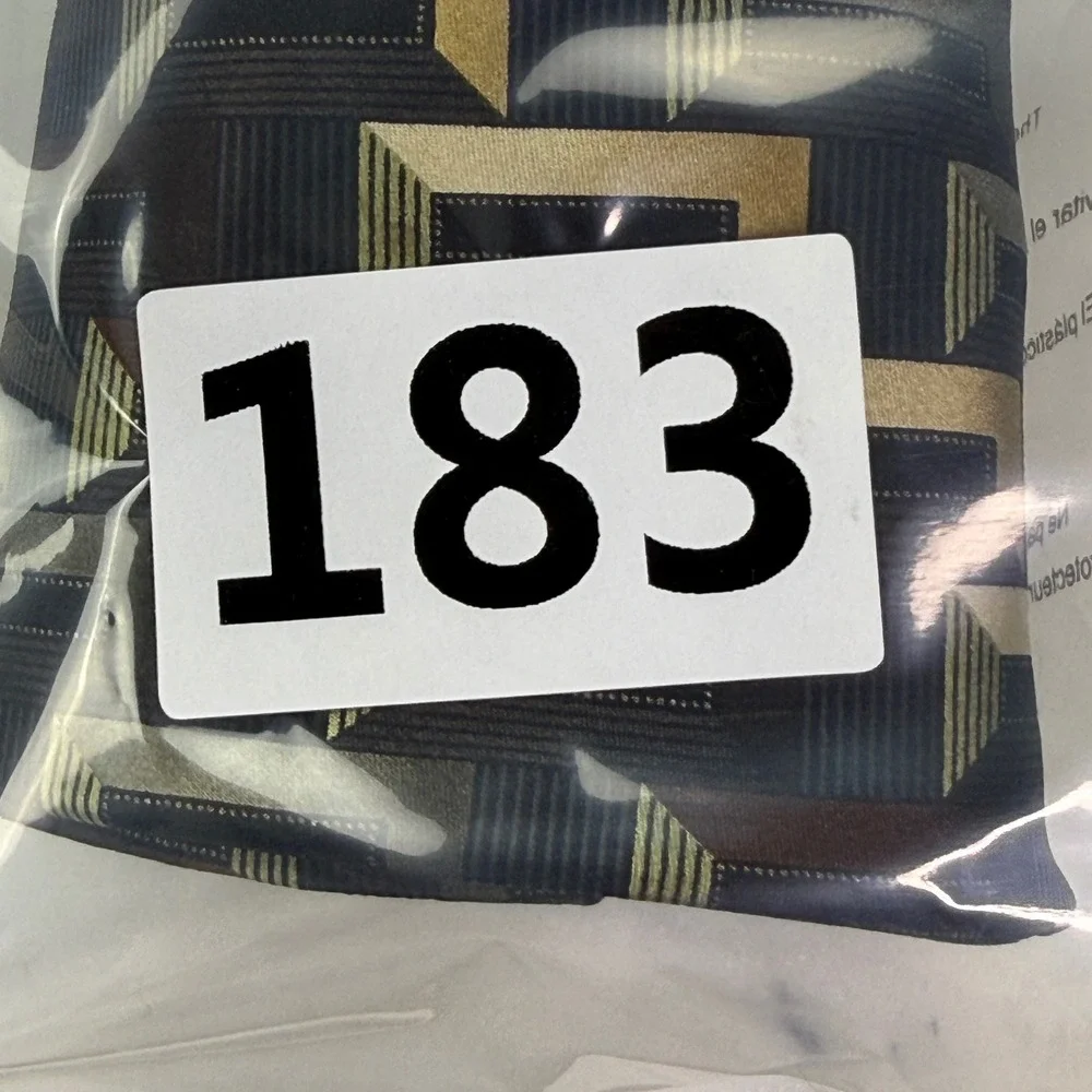 Valerio Garati Mens Silk Tie Black Gold Brown Geometric Handmade 59